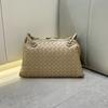 New leather hand-woven bag, high-end handbag, pillow bag, small square bag, shoulder messenger bag, women's bag.