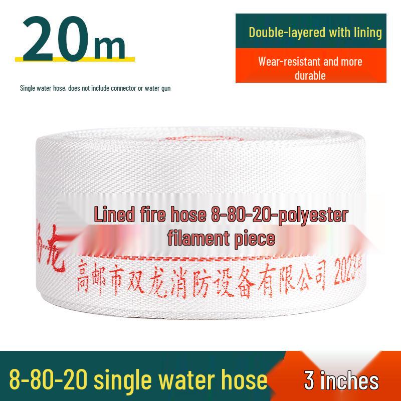 2,5-Zoll Typ 8 Hochdruck-Feuerwehrschlauch, 65 Nationalstandard, Erhältlich in 20/25 Metern, mit Polyurethan-Wasserschlauch, Tasche und Pistolenkupplung