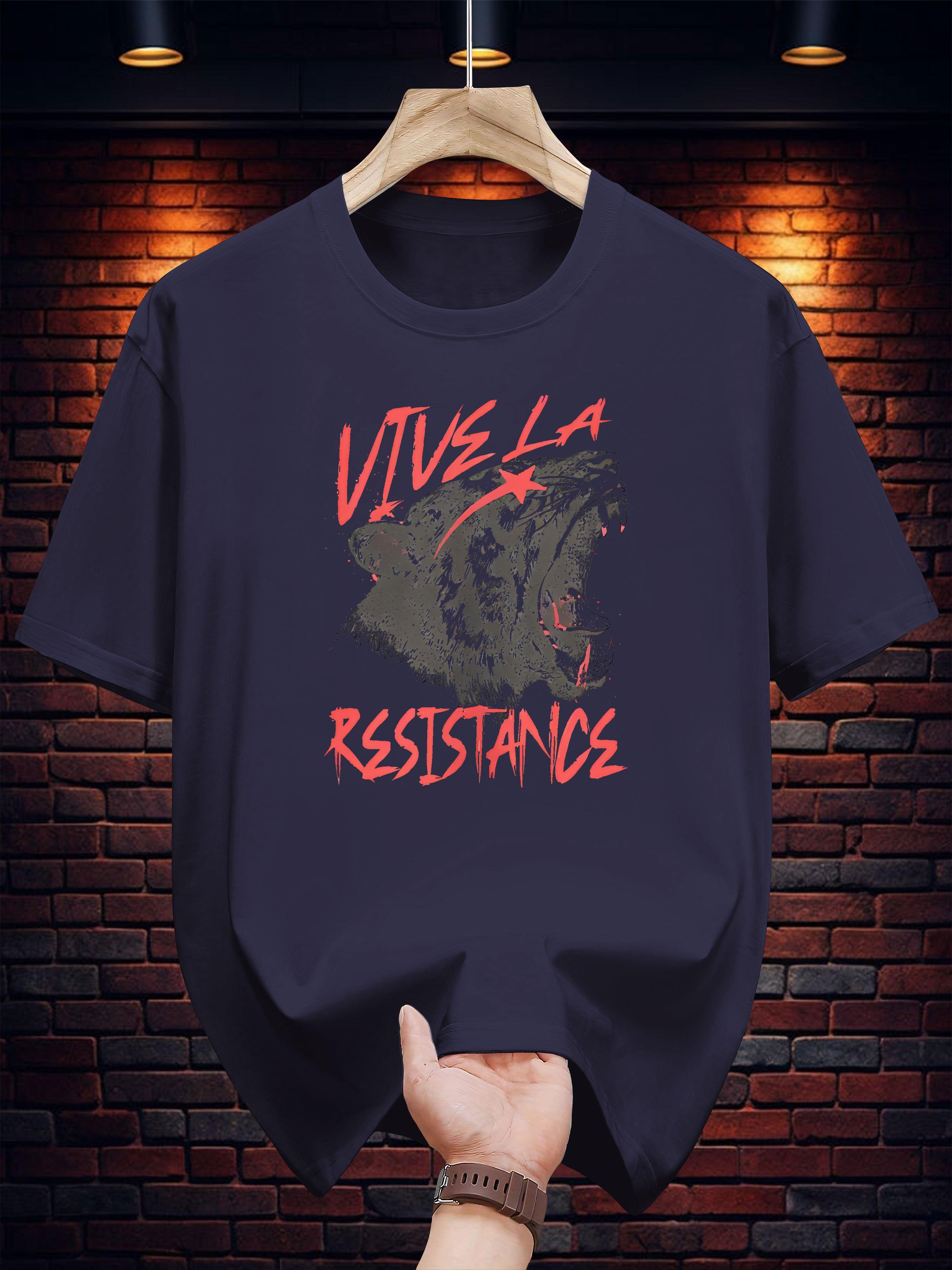 Vive la Resistance Graphic T-shirt - Casual Summer Tee with Bold Print Design M