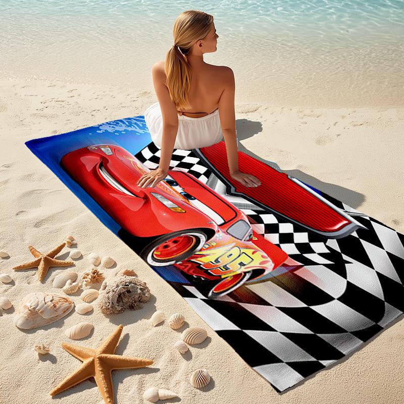 Lightning McQueen Beach Towel Outdoor Camping Beach Towel for Vacation Swim Outdoor Pool Absorbent Bath Towel