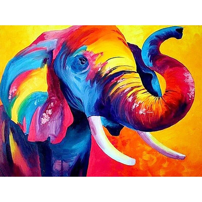 Noua pictură cu diamant 5D DIY, elefanți, broderie cu diamante, animale, punct de cruce, burghiu rotund complet, decorarea casei, cadou de artă manuală