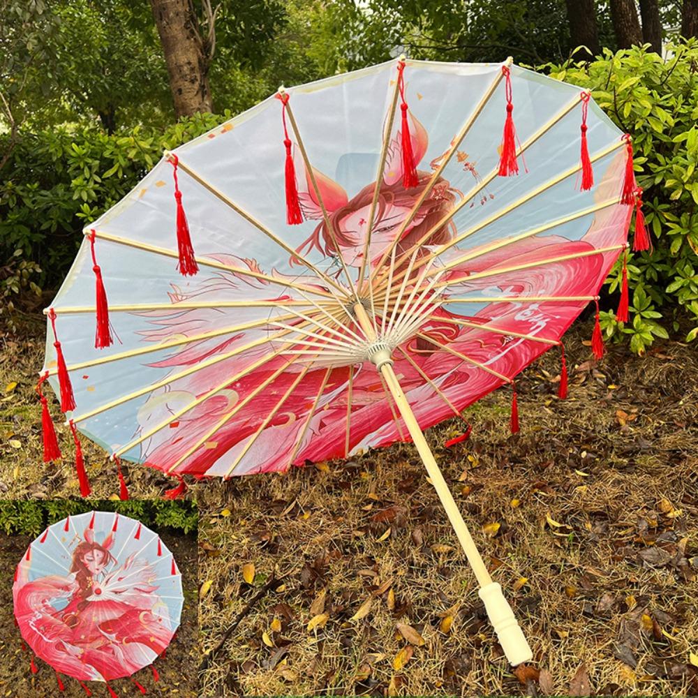 Chinesischer Antikstil Requisite Tanzschirm 56cm Cosplay Hanfu Ölpapier-Regenschirm Tanzaufführung