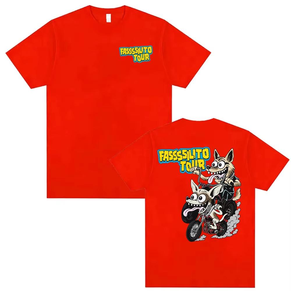 2026 Singer La Pantera Fassssilito Tour T Shirts Men Women Casual Cotton T Shirt Fashion Vintage Cartoon Tshirts Tops