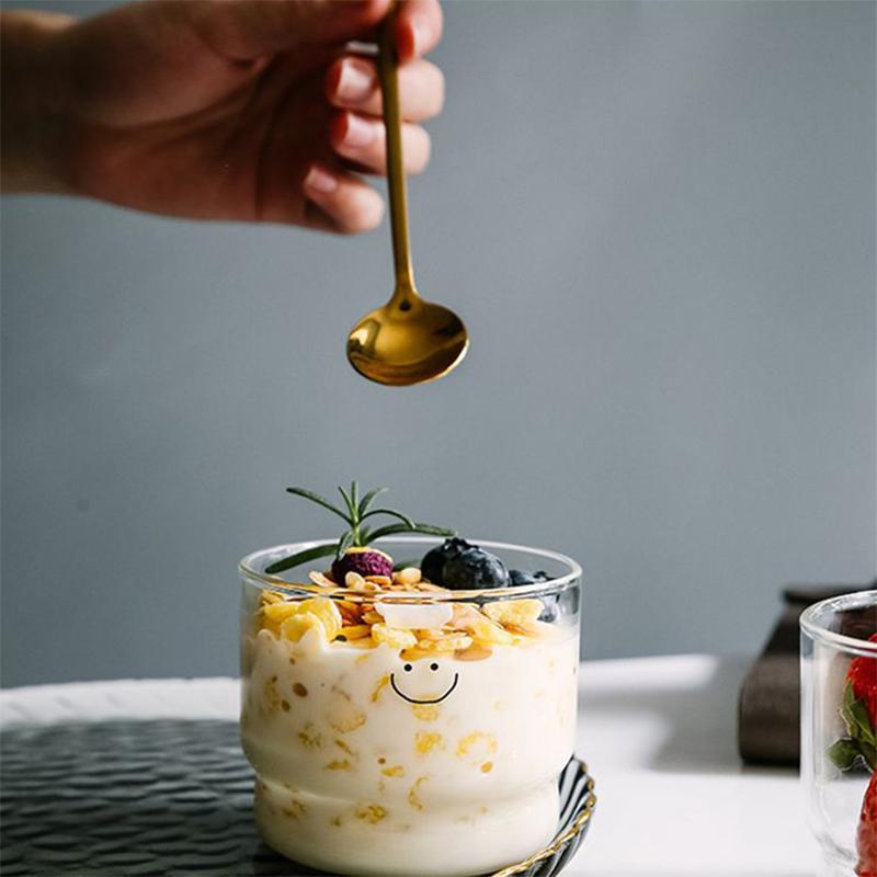 Sada 4 ks Skleněný pohár na pěnu, Pohár na pudink, Miska na dezertní dort, Pohár na želé, jogurt, pěnu, Pečicí pohár, Žáruvzdorný pohár na kávu, mléko