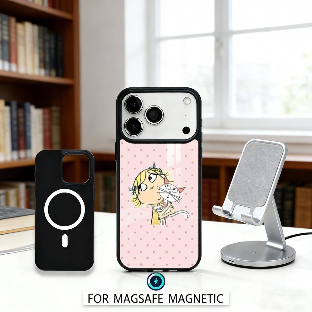 Charlie And Lola Anime Phone Case For iPhone17,16,15,14,13,12,Pro,Max,Magnetic For Magsafe Wireless Charging