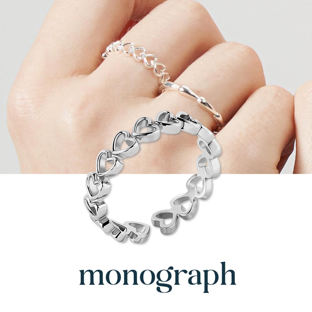 Monograph Henna Open Ring Silver 925 Mgfrs258 Rhodium Plated (White Gold)