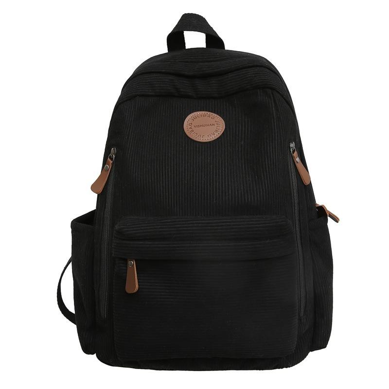 College student schoolbag new fashion casual corduroy travel backpack junior high school high school students large capacity backpack