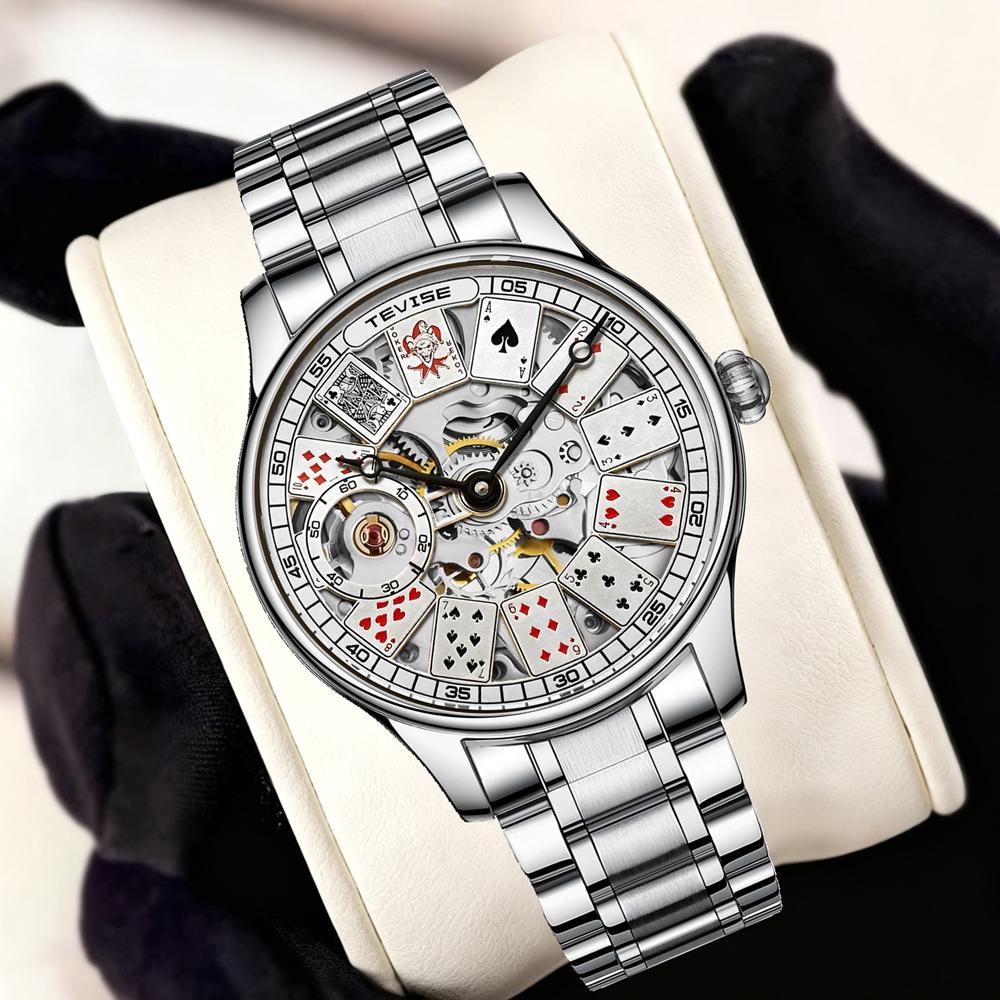 Gold Hollowed Out Fashionable Casual Large Dial Automatic Mechanical Watch Men's Watch