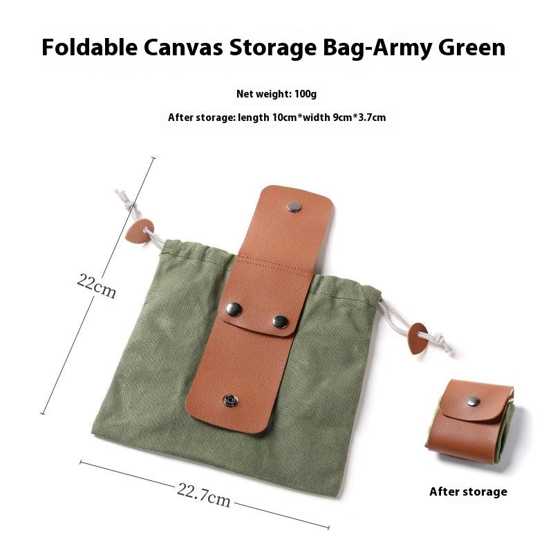 1Pc Foldable Foraging Bag Canvas Bushcraft Bag Foraging Pouch Storage Bags Easy Looping Around Belts Bags For Camping Hiking