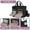 Teamoy Tote Bag, 10 Pockets, A4 Size, D-Ring, and Pen Slot, Large Capacity, Lightweight, Shoulder Bag, Perfect for Commuting, School, or As a