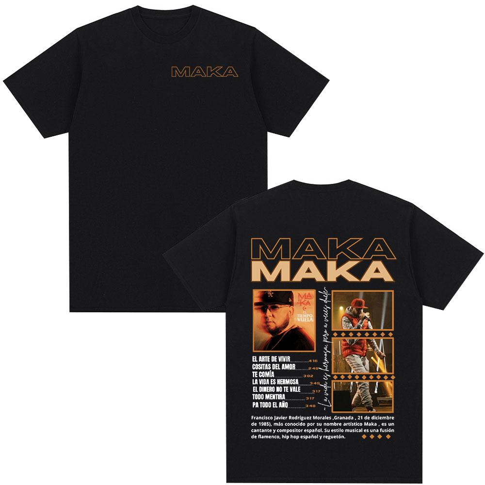 Rapper Maka Aura 2025 Tour Merch T Shirts Men Women Fashion Vintage Street Tshirt Casual Cotton Short Sleeve T Shirt Streetwear