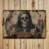 Vintage Skull Metal Poster, Life Quote Wall Decor