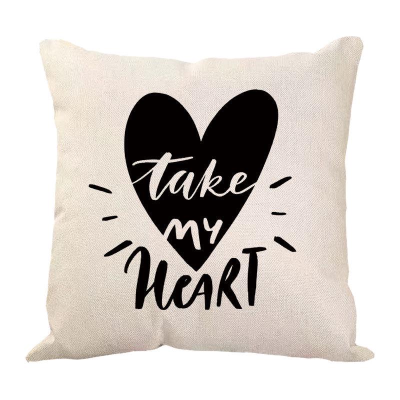 New Valentine's Day Love Letter Pattern Pillow Cover Sofa Pillow Cover