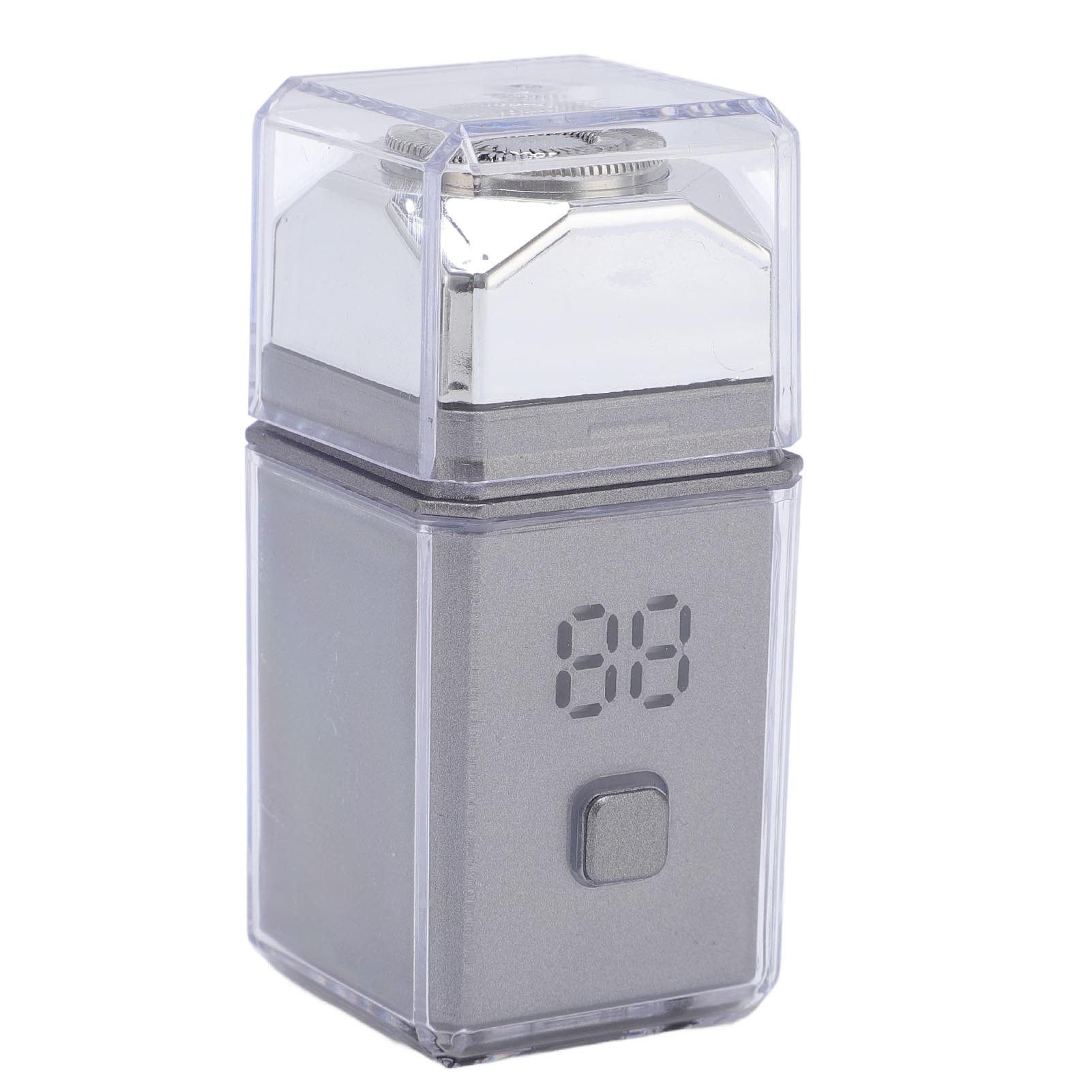 

Портативный электрический триммер для бороды для мужчин, водонепроницаемый, цифровой дисплей, карманный триммер для бороды для путешествий серебряный