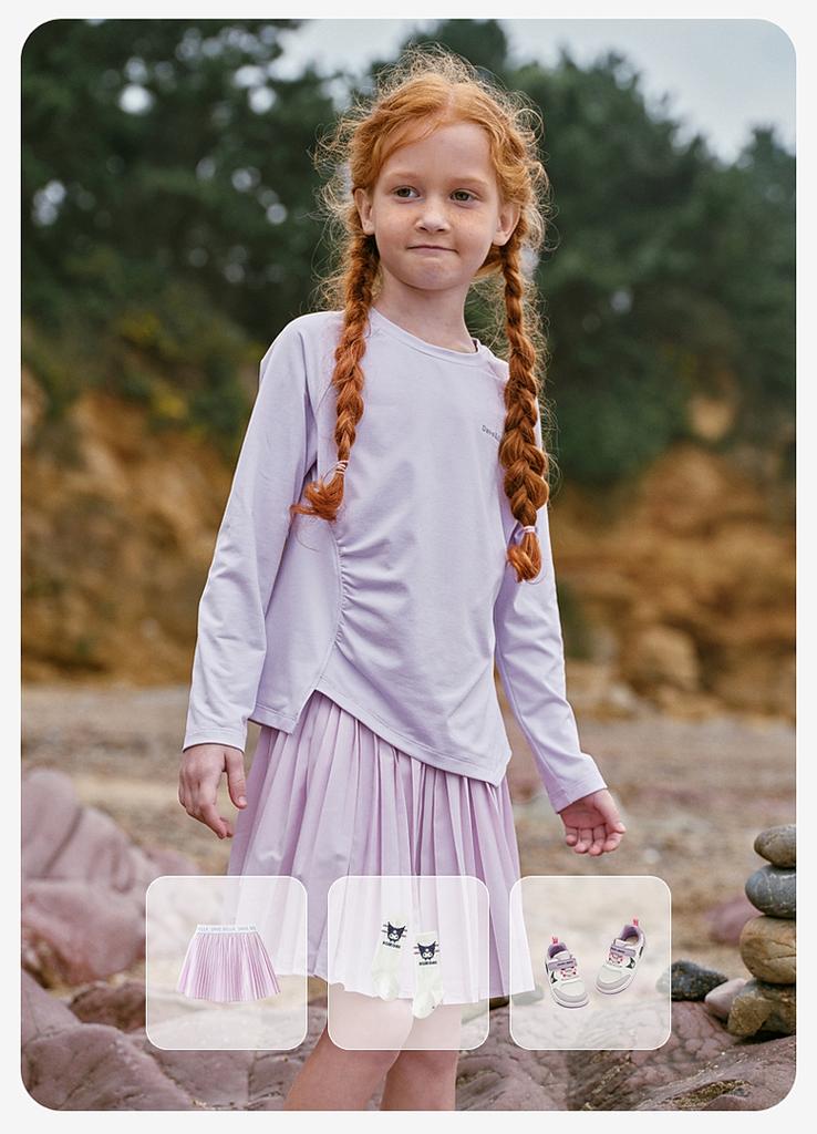 David Bella Girls' Long Sleeved T-shirt Spring Outfit New Mid Size Children's Cool Sports Moisture Absorbing Quick Drying Clothes