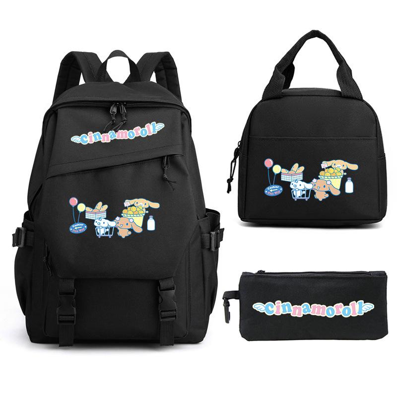 Cartoon Puppy Printed Schoolbag Set Backpack + Lunch Bag + Pencil Case Three-Piece Set