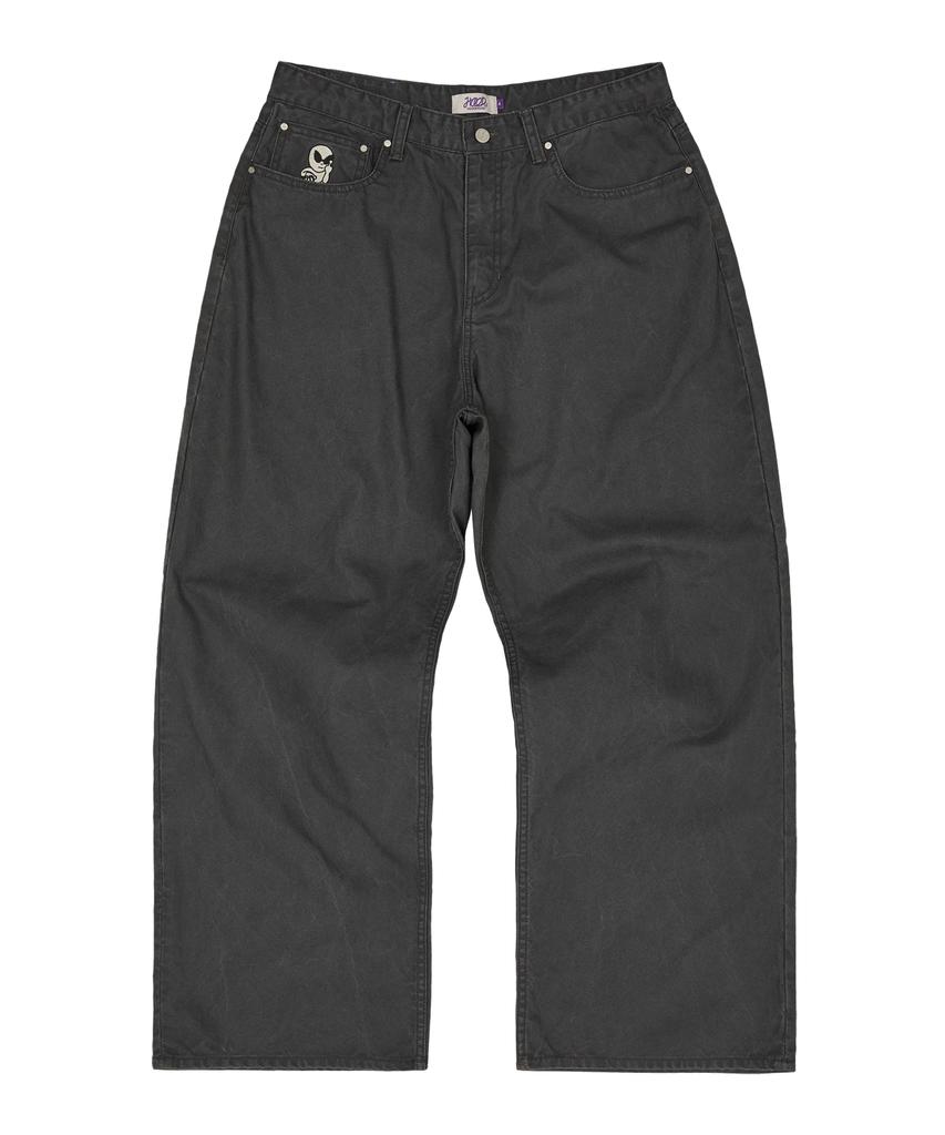 HOODHOOD Hd Chain Embroidery Cotton Pants Charcoal