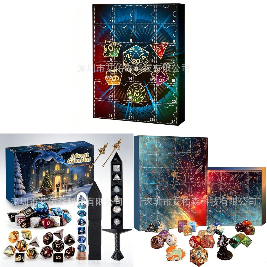 Dungeons And Dragons Dice Vacation Advent Calendar With Mystery Polyhedral Dice For Collectors And Giftgiving