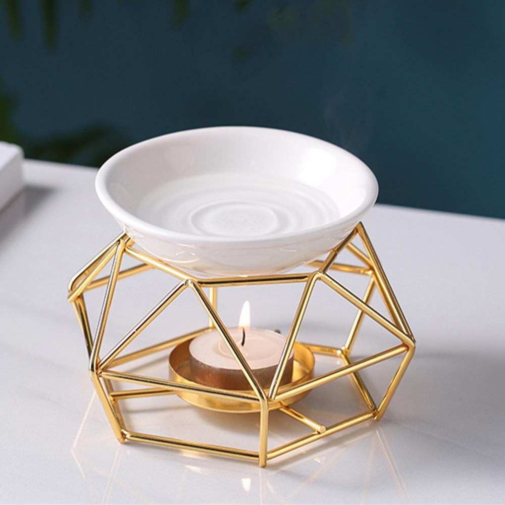 

Золотая ромбовидная аромалампа, масляная лампа, подсвечник, печь для ароматерапии, украшение для дома, горелка для эфирных масел