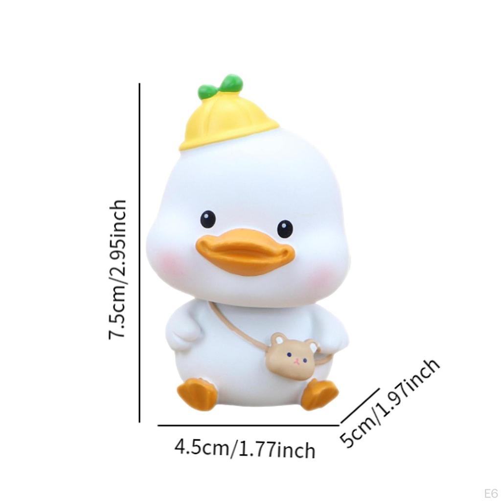 Shaking Head Car Decoration Crafts Duck Statue for Home Bedroom Office