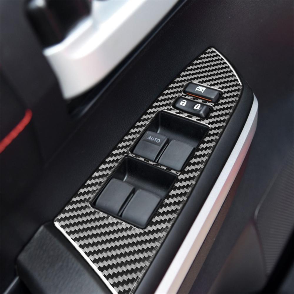 4x Carbon Fiber Window Switch Stickers Interior Trim For Toyota Tundra 2014-2018