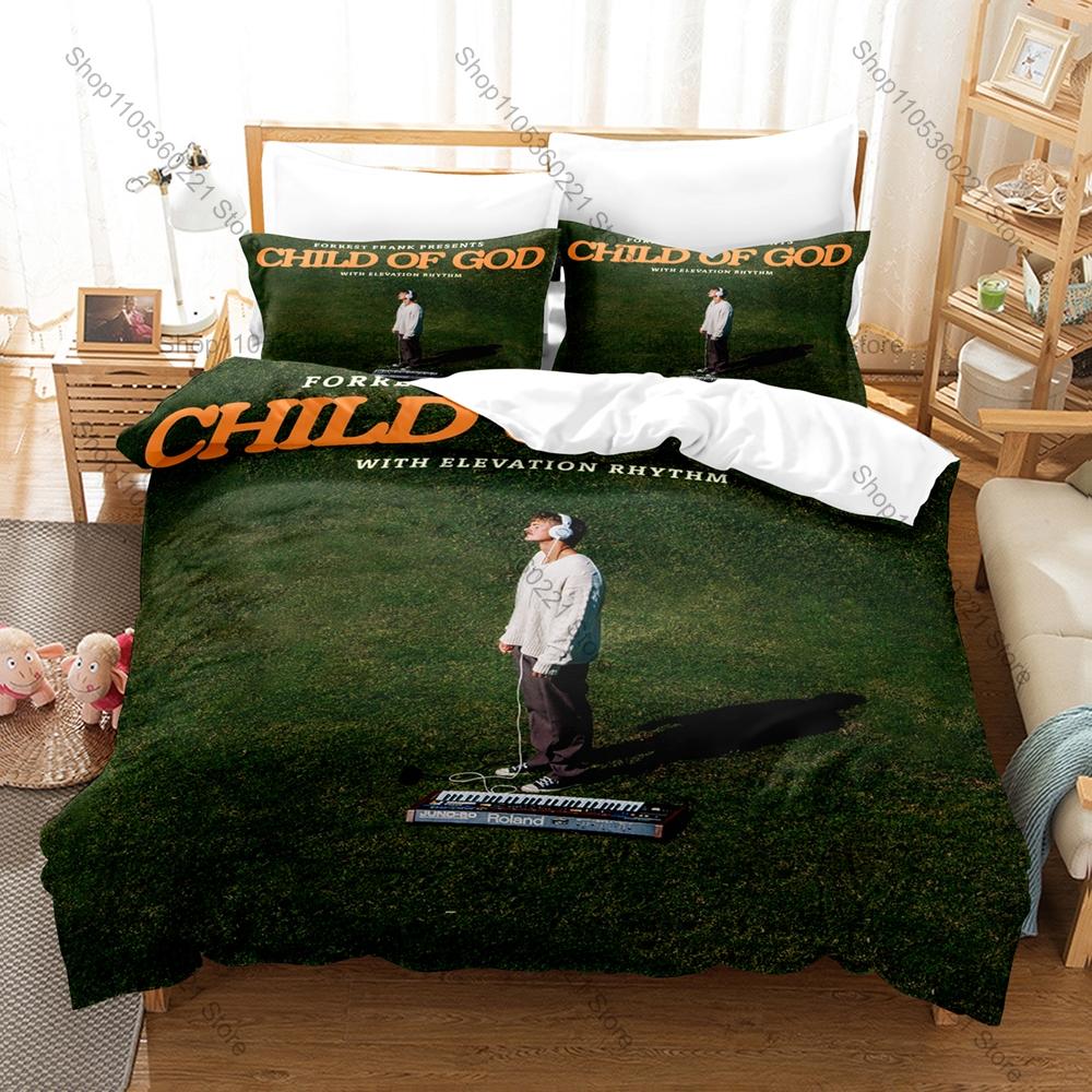 Forrest Frank Child of God Warm Sunrise Lo-Fi Coastal Portrait HD Print Bedding Set Duvet Cover + 2 Pillowcases Chill Room Decor
