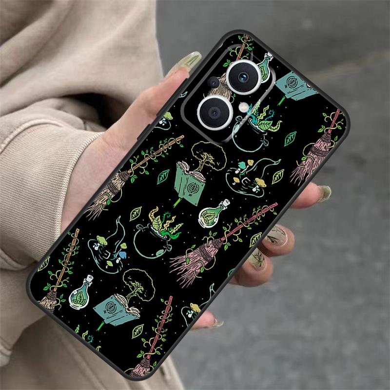 Occult Witchcraft Moon Gothic Witch Case For OPPO Reno 11 F 10 Pro 4 5 6 7 8 Lite 4Z 5Z 8T OPPO Find X3 X2 Lite X6 X5 Pro Cover