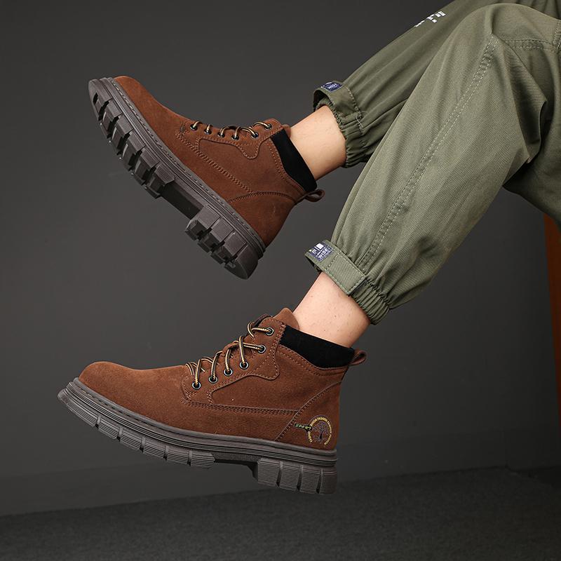 New Arrival Men Outdoor Ankle Boots Fashion Male Flats Lace-Up Men's High Top Walking Shoes High Quality Male Motocross Boots