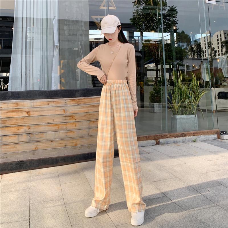 Mujer Pantalones de pierna ancha 2021 Primavera Verano Mujer Cintura Alta  Suelta Casual Pantalón de Gasa a cuadros Pantalones Largos Streetwear Plus  Size 4XL comprar a buen precio — entrega gratuita, reseñas