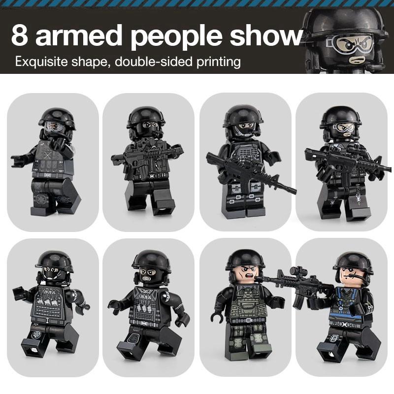 695 Stücke City Polizei SWAT Truck Bausteine Sets Schiff Fahrzeug Technik Blöcke Playmobil bricsk Spielzeug Für Kinder