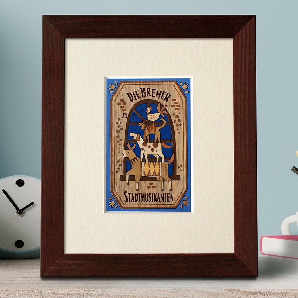 KINOWA "The Bremen Town Musicians" Woodcut Original Handmade Kit Fairy Tale Grimm's Fairy Tale Made in Japan