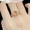 BELLA BOX Dazzling Zirconia Women Rings Romantic Pear Green Stone Engage Wedding Ring Valentines Gift For Lover Fashion Jewelry