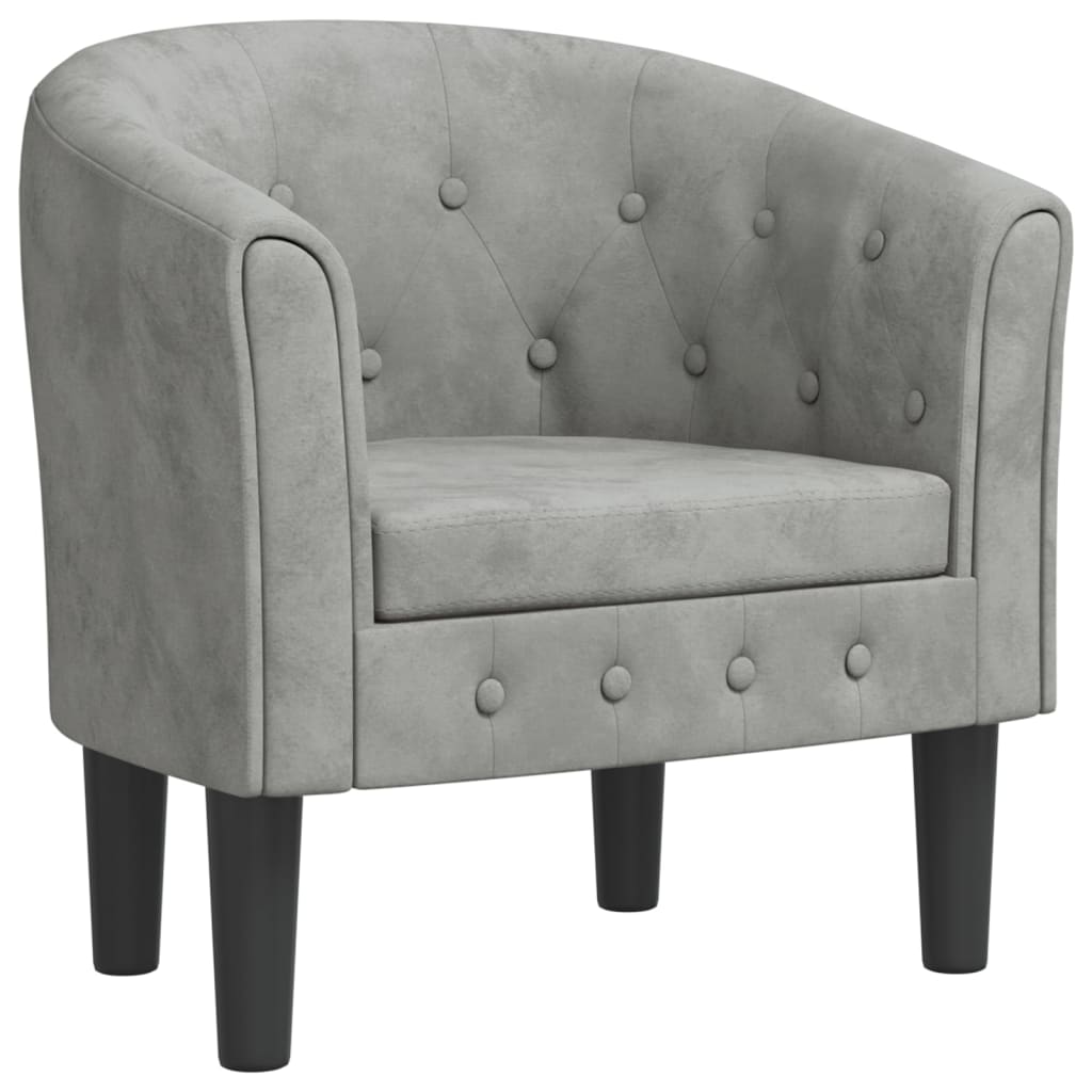 Club Chair Light Grey Velvet