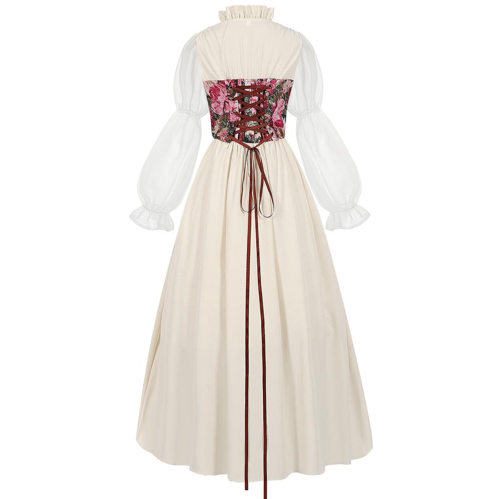Women's Sexy Retro Halloween Gothic Suspender Hip-wrapped Gothic Trumpet Sleeve Sexy Dress