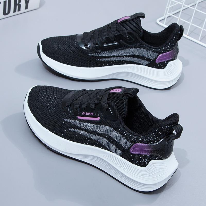 Flying woven sports shoes women's shoes spring new running single shoes fashion women's casual shoes