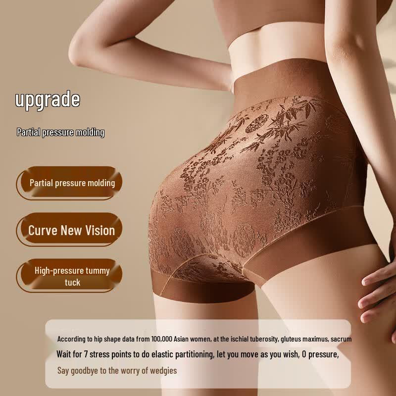 Meizhai Silk Antibacterial High-Waist Tummy Control Briefs