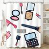 Brooklyn Fashion Shower Curtain Makeup Collection Decorative Bath Mat Polyester Waterproof Shower Curtain With Hook Ring