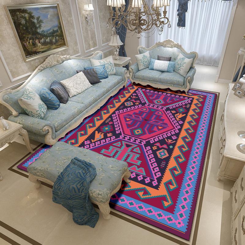 Vintage Persian Home Bedroom Living Room Fully Covered with Carpet Bohemian Ethnic Style Tea Table Sofa Carpet Bedside Carpet