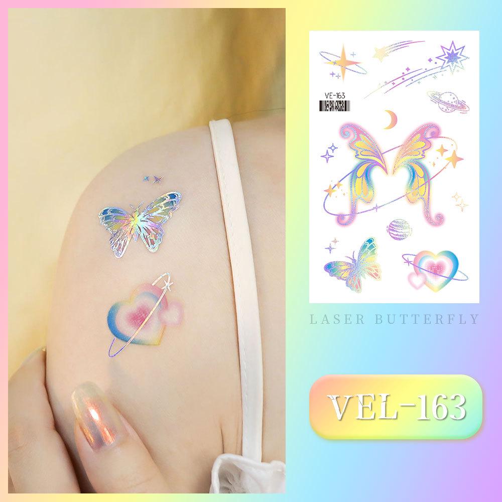 Waterproof Kids' Cartoon Tattoo Stickers: Princess, Butterfly & Mermaid Series