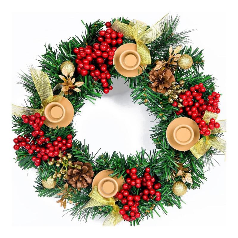

Рождественские свечи кольца центральное украшение свеча подсвечник венок для свадьбы вечеринки новогодние рождественские украшения 30 см 30cm