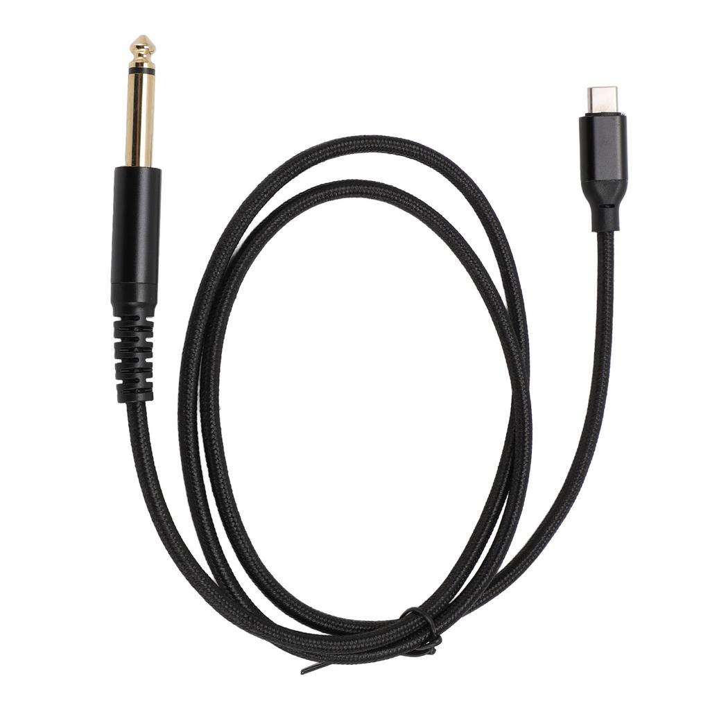 USB C to TS Cable Plug and Play USB C to 6.35mm 1 4 Inch TS Sound Cable for Electric Guitar Bass Mixer Speaker to PC