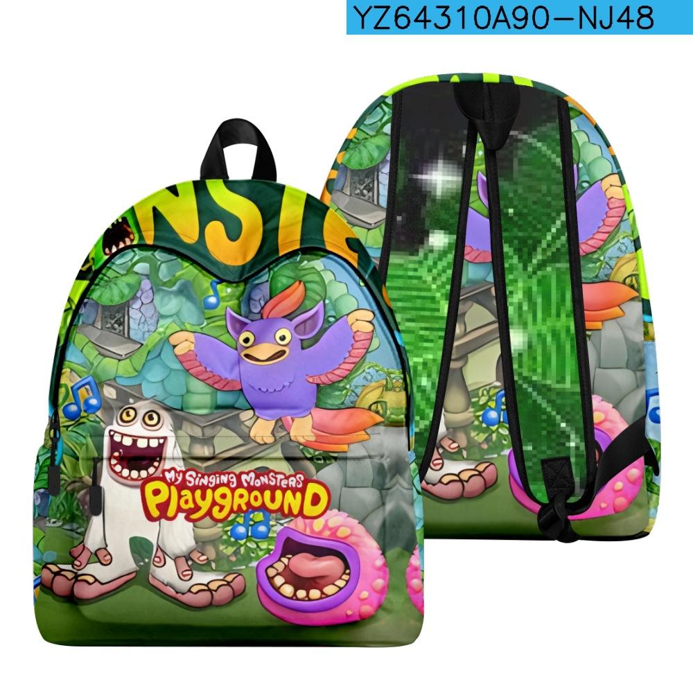 Cartoon Youthful My Singing Monsters Student School Bags Notebook Backpacks 3D Print Oxford Boys/Girls Funny Travel Bags