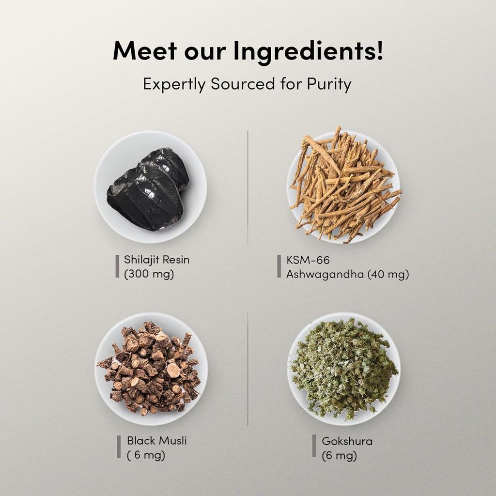 Man Matters Pure Himalayan Shilajit  60N Gummies with 70% Fulvic Acid & Ashwagandha for Stamina & Energy, Pack of 1