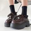 Fashion Trend British Style Platform Small Leather Shoes Women's Autumn and Winter with Skirts French Mary Jane Shoes