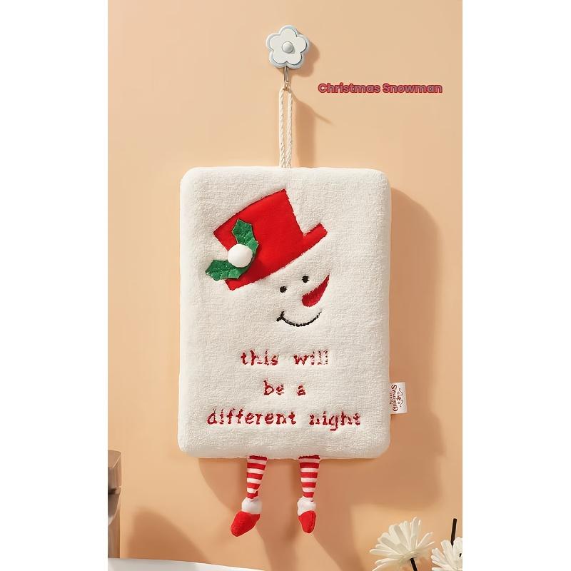 2 Stück Festliche Weihnachtshandtücher Dickes Korallenfleece, Schnell trocknende Handtücher mit Wichtel-Weihnachtsmann-Designs, Perfekt für Küchen-Badezimmer-Dekor, Badezimmerdekor