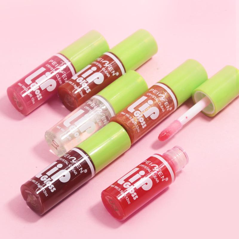 Pennyfen Cross-Border Lip Gloss Set: Mirror Finish, Water Mist, Non-Stick Cup, Vibrant Colors.