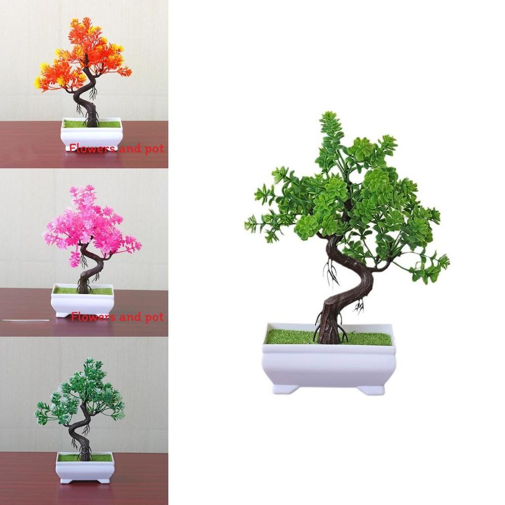 Realistic Artificial Bonsai With Container For Office Space And Coffee Shop Decor