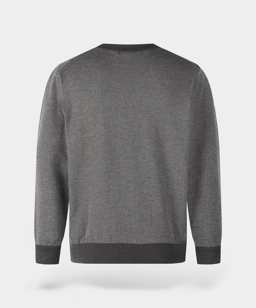 BIRBANTE Soft Washable Two-Tone Round Knit - Grey