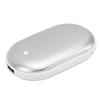 Pocket Hand Warmer Aluminium Alloy 2400mah USB Mini Power Bank for Winter Travel Outdoor Silver