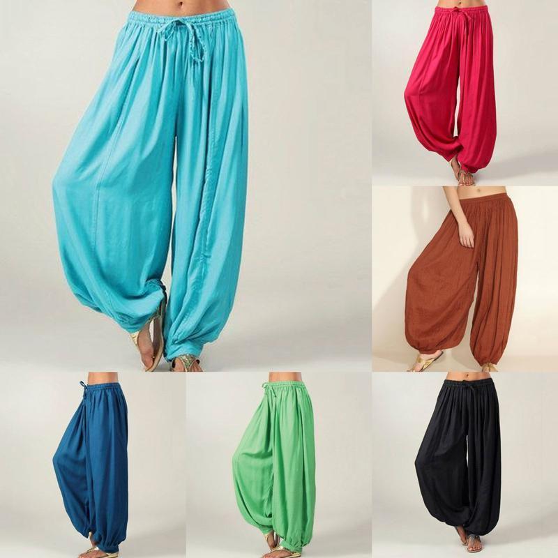 Elegant Women Lantern Pants With Elastic Waist And A Comfortable Loose Fit For Summer